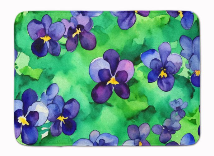 Wisconsin Wood Violets in Watercolor Memory Foam Kitchen Mat Machine Washable Anti-Fatigue Mat Cushion Comfort Bath Mat or Kitchen Rug